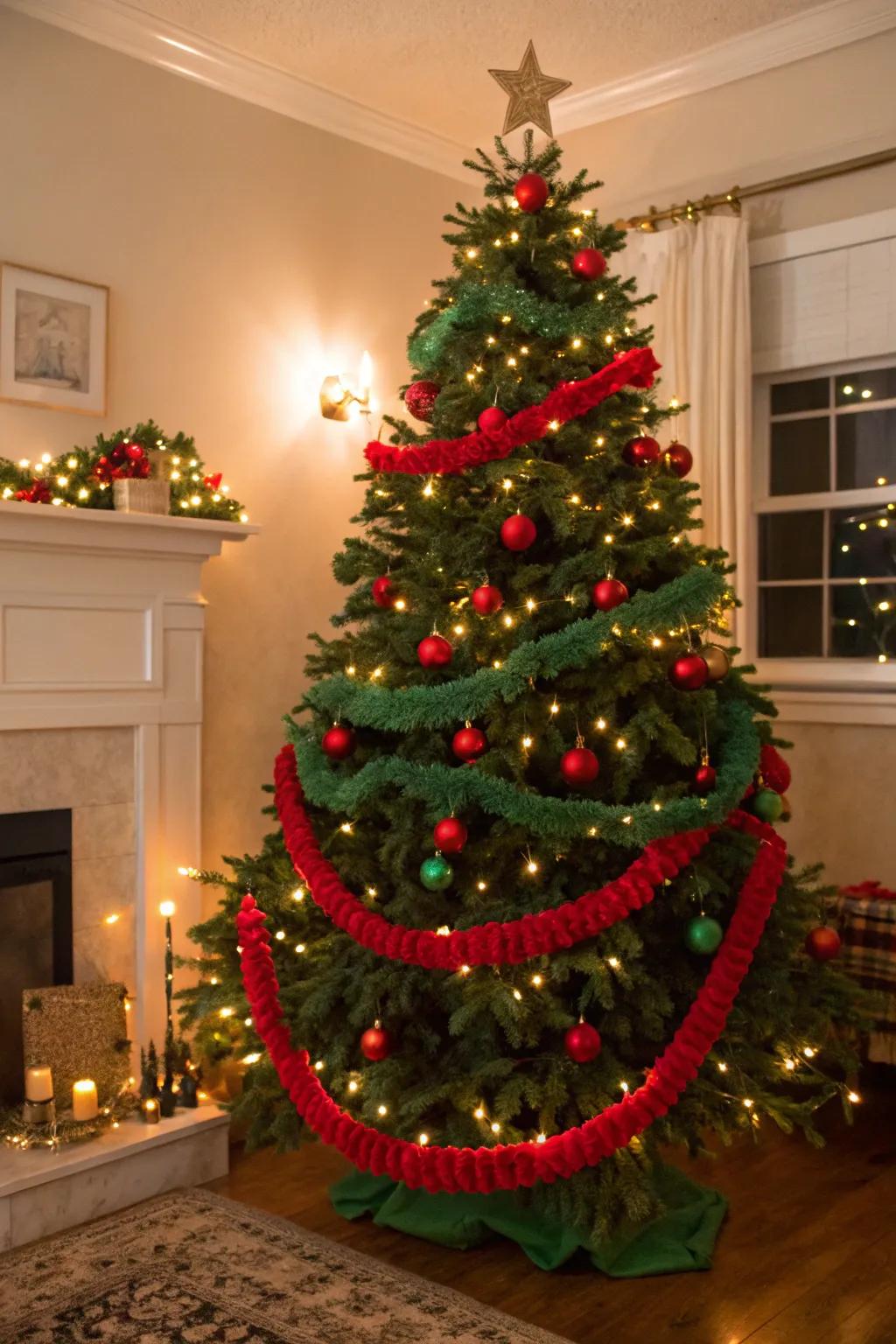Classic Christmas decor is given a warm, handmade touch with felt garlands.