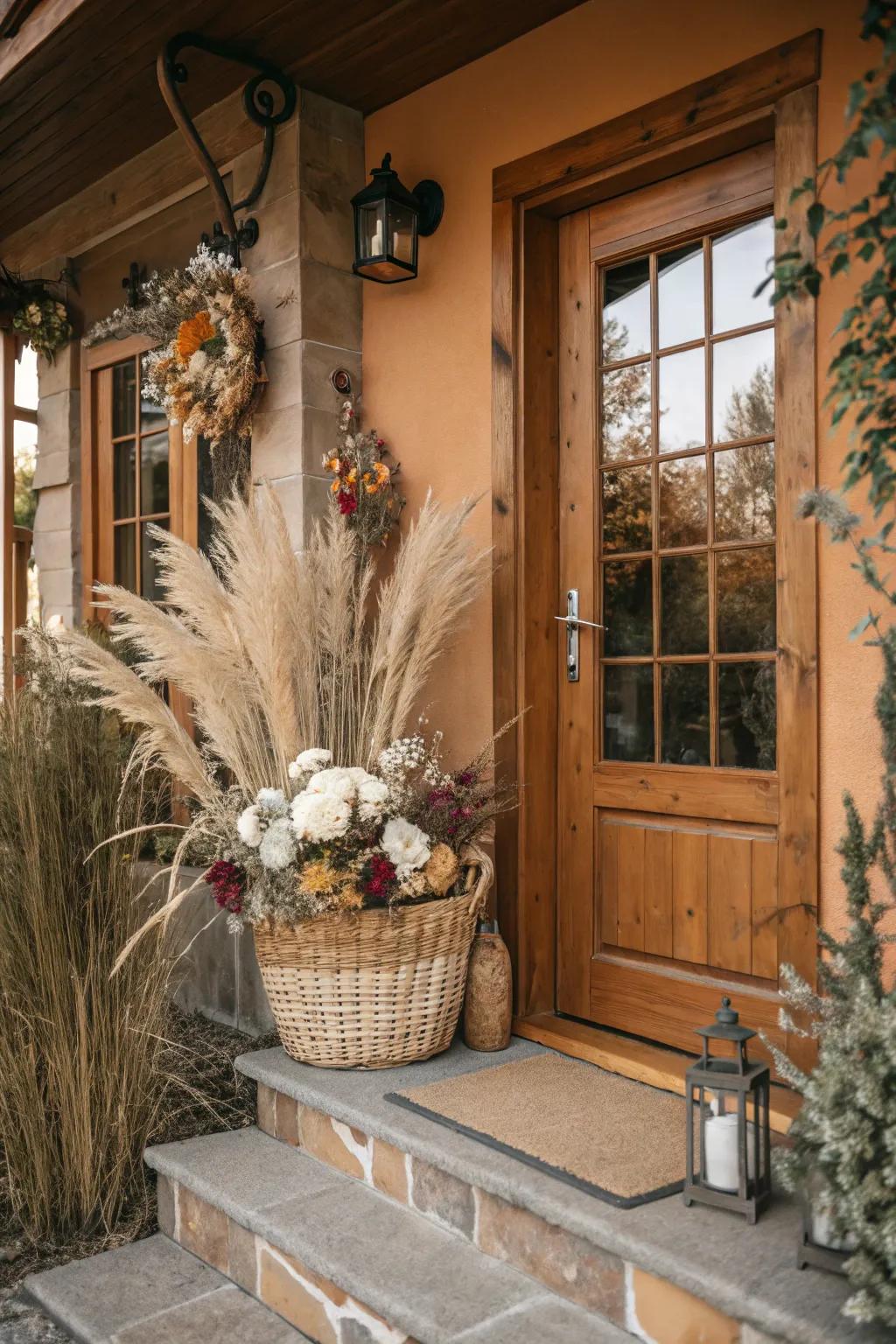 Cured botanicals bring boho sophistication to your entrance.