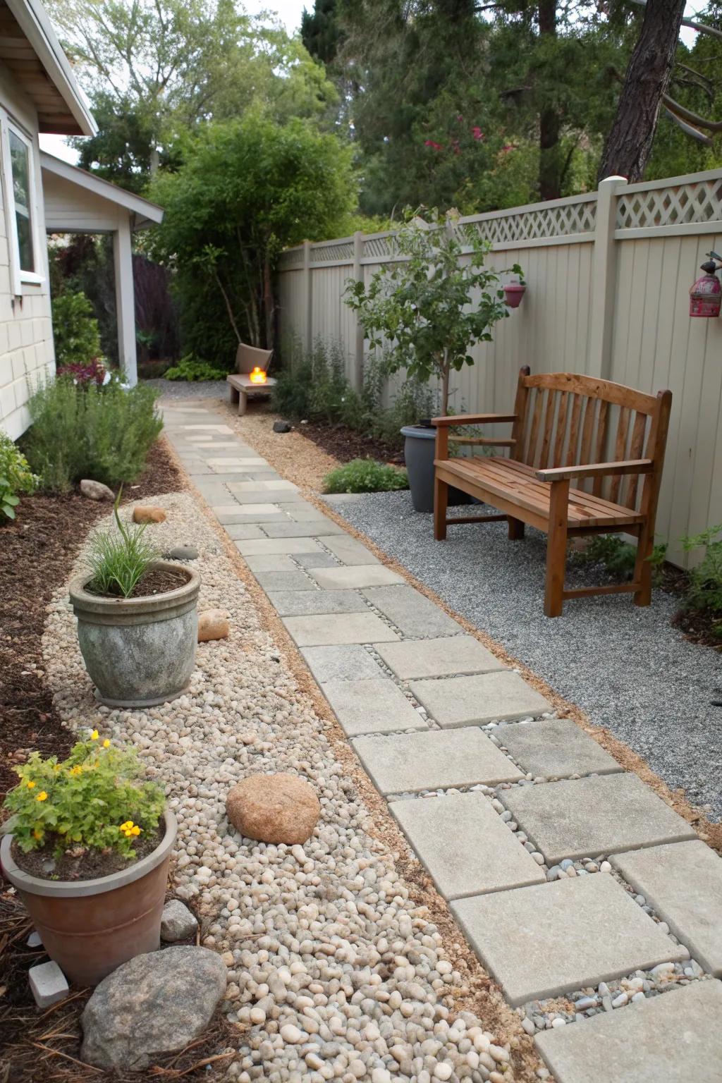 Gravel adds texture and charm to your walkway.