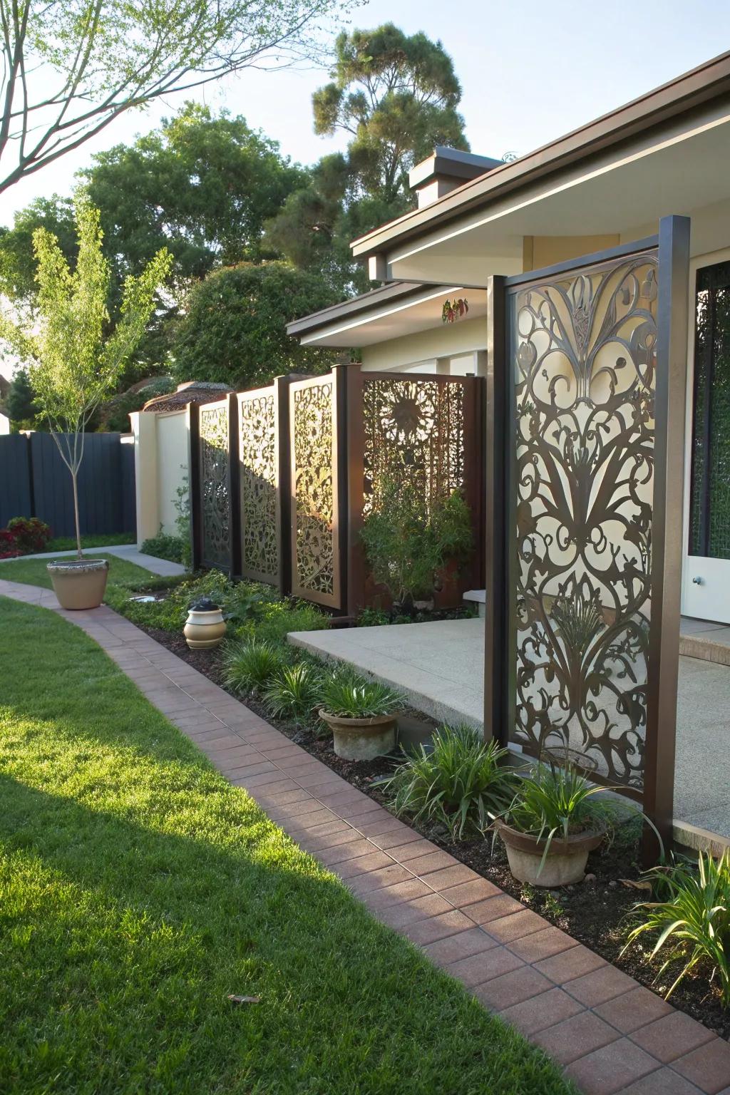 Ornamental dividers beautifully merge art and privacy.