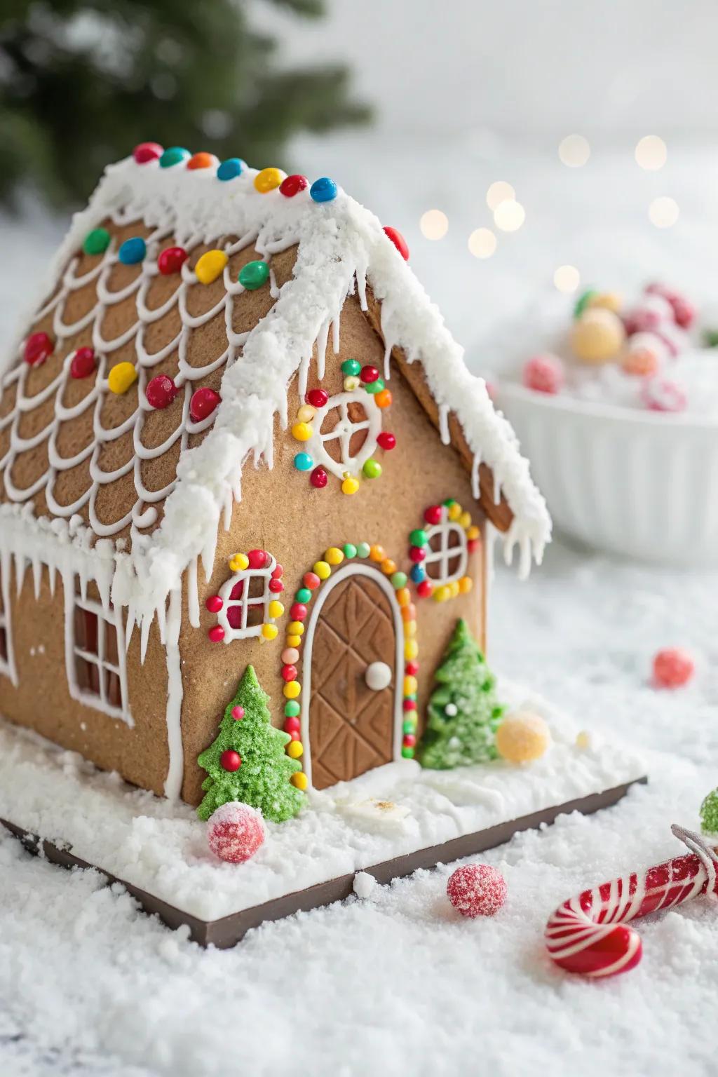 A gingerbread house highlighting a clandestine access