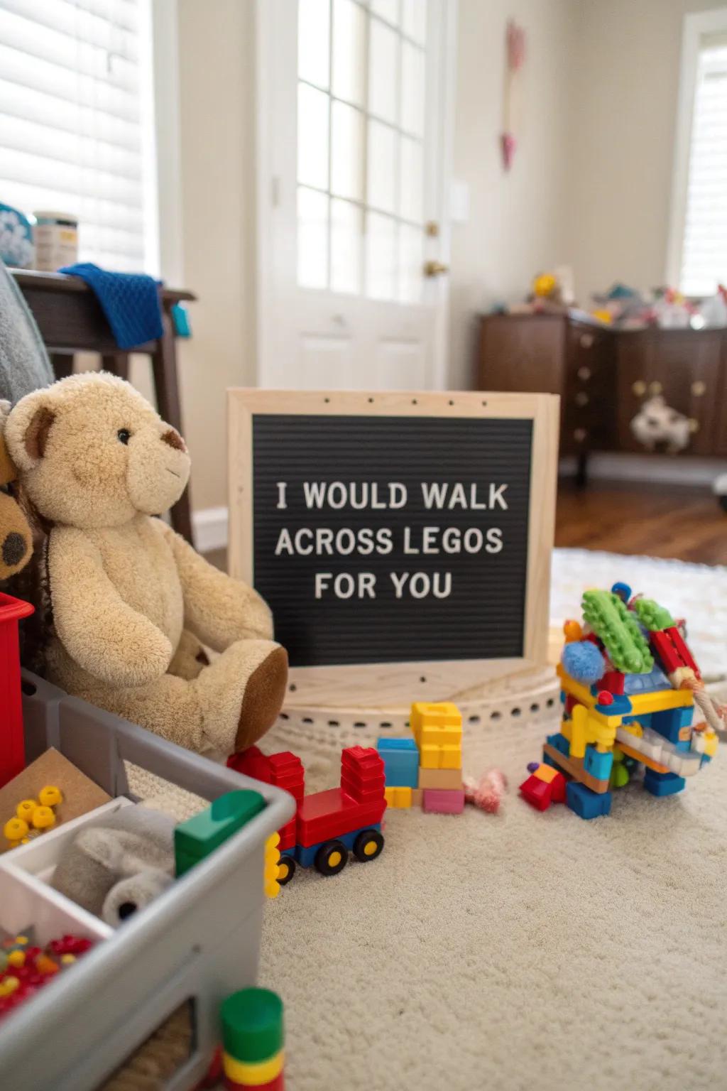 A loving wink at the struggles of being a parent.
