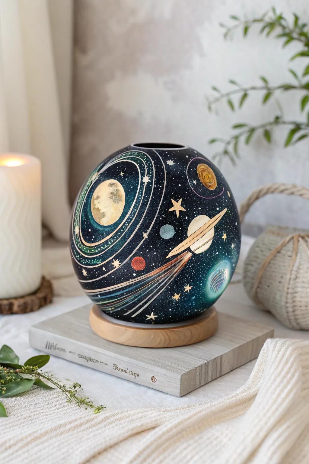 Illuminate your space with a hint of the cosmos. Discover the beauty of the universe through handcrafted glass art.