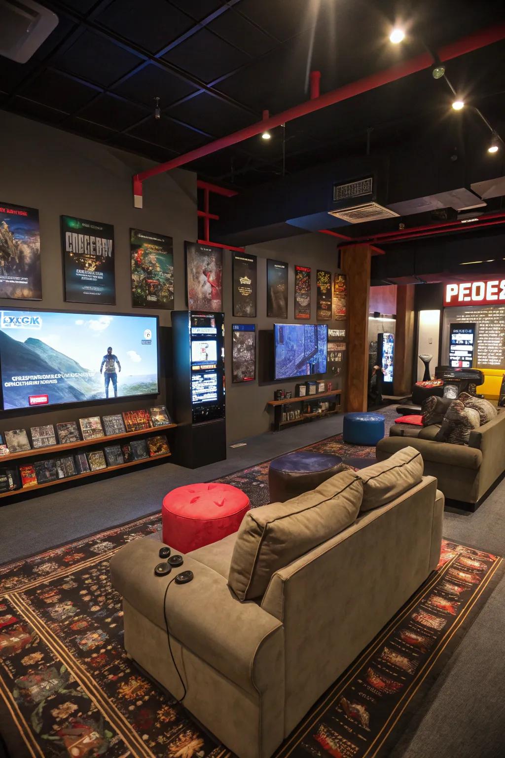 A themed gaming nook injects a personal and unique addition to the space.