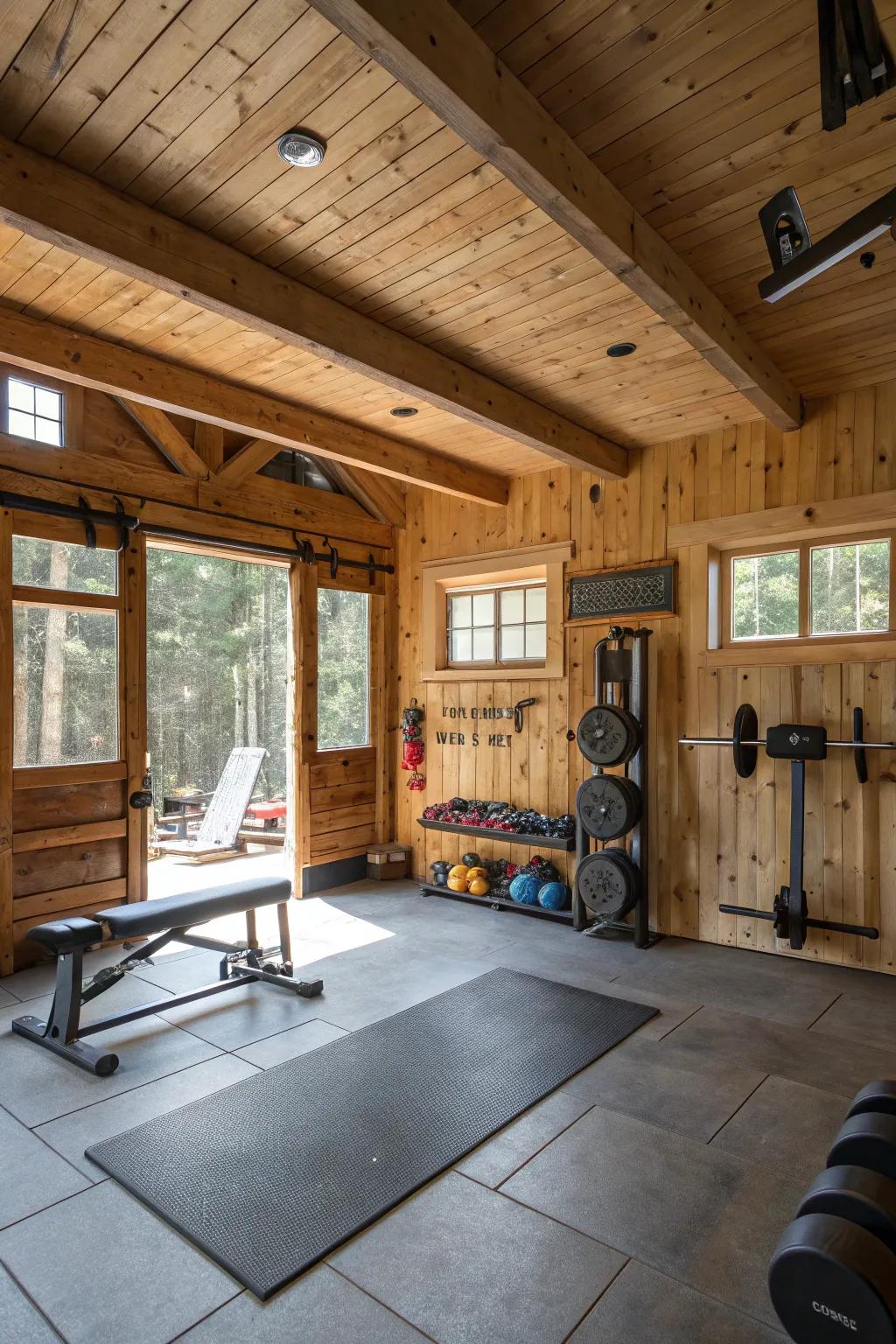 Timber tones incorporate warmth and an organic sensation to your gym.