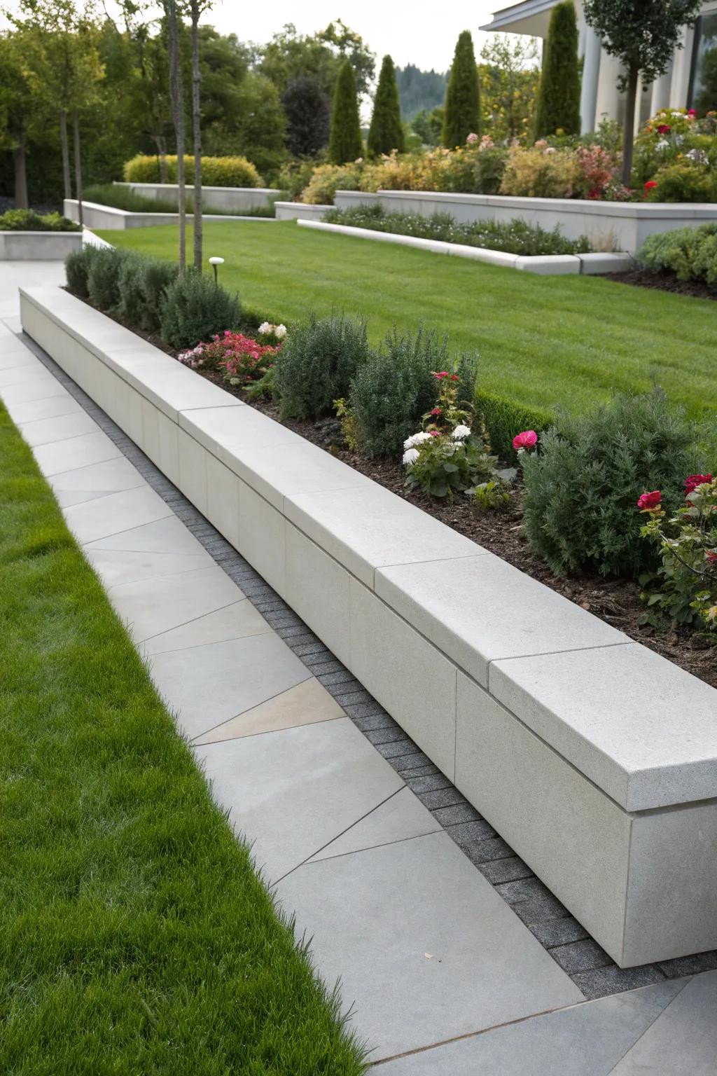 Concrete edging offers lasting strength and beauty.