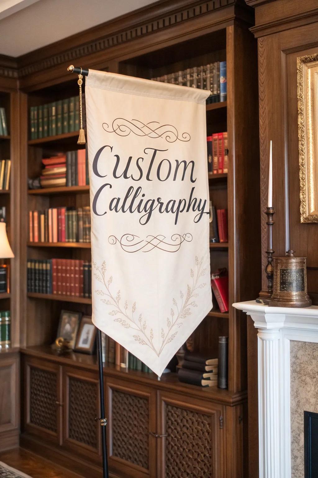 An elegant calligraphy display for a touch of sophistication.