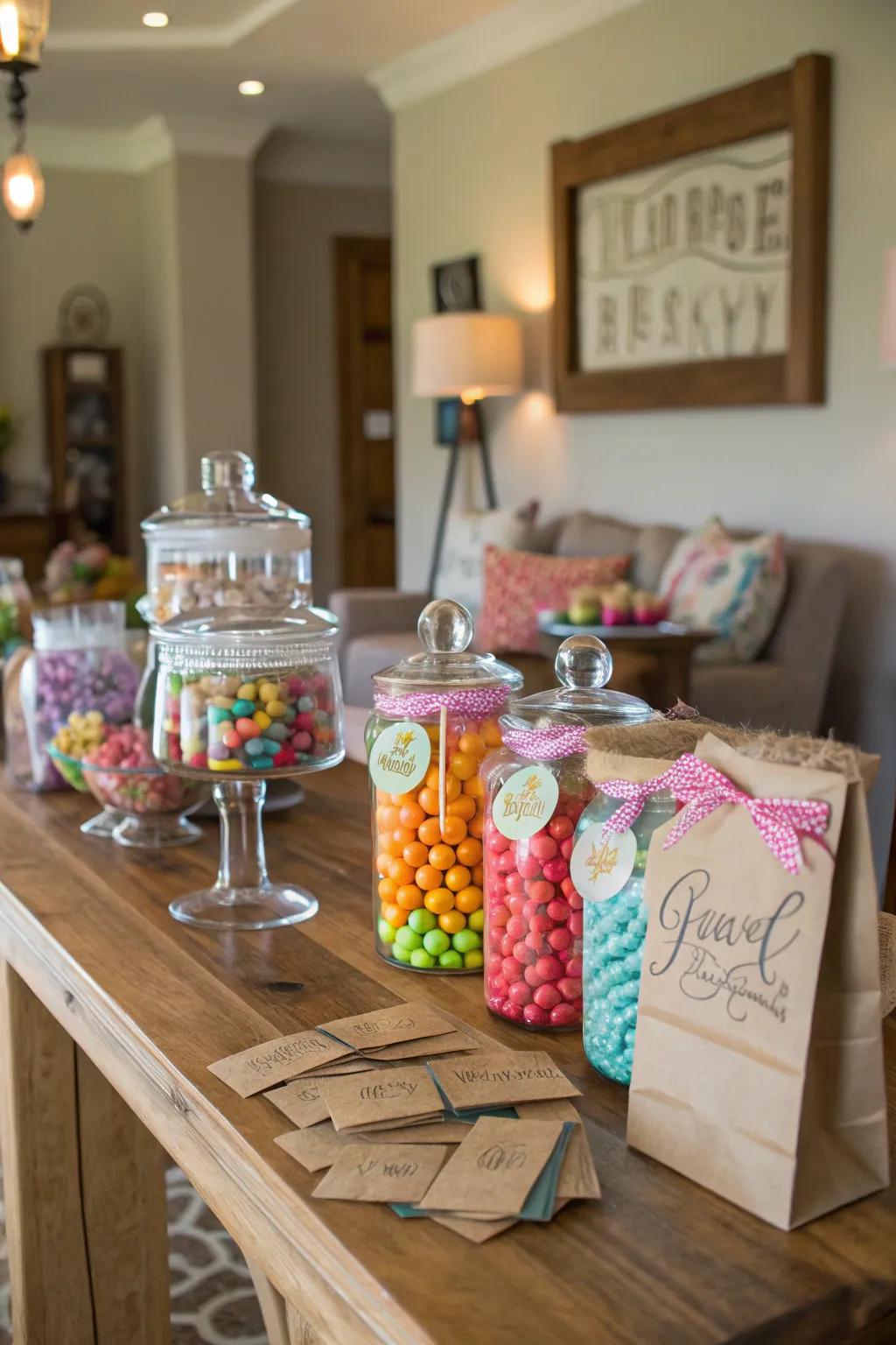 Customized labels make your candy arrangement feel extra special.