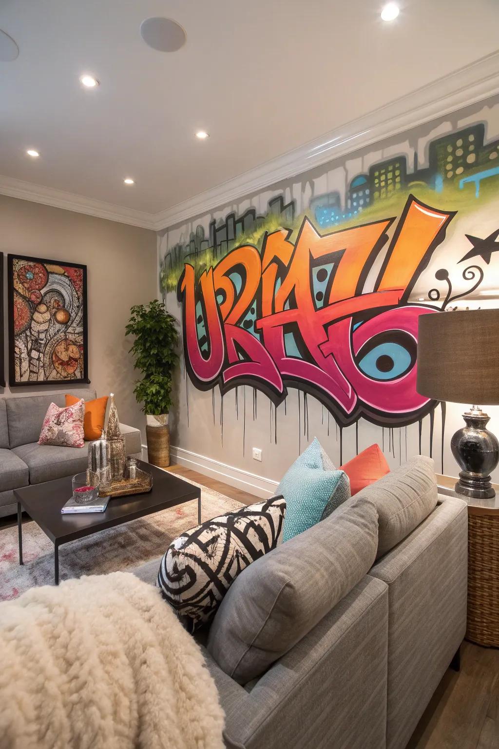 Bespoke art transforming a living space into a personal gallery