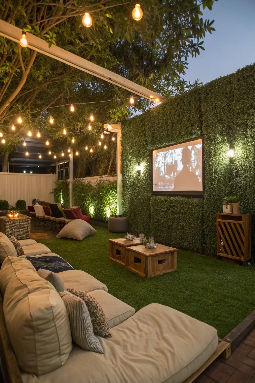 A grass wall enhances the ambiance of an amusement zone, rendering it unforgettable.