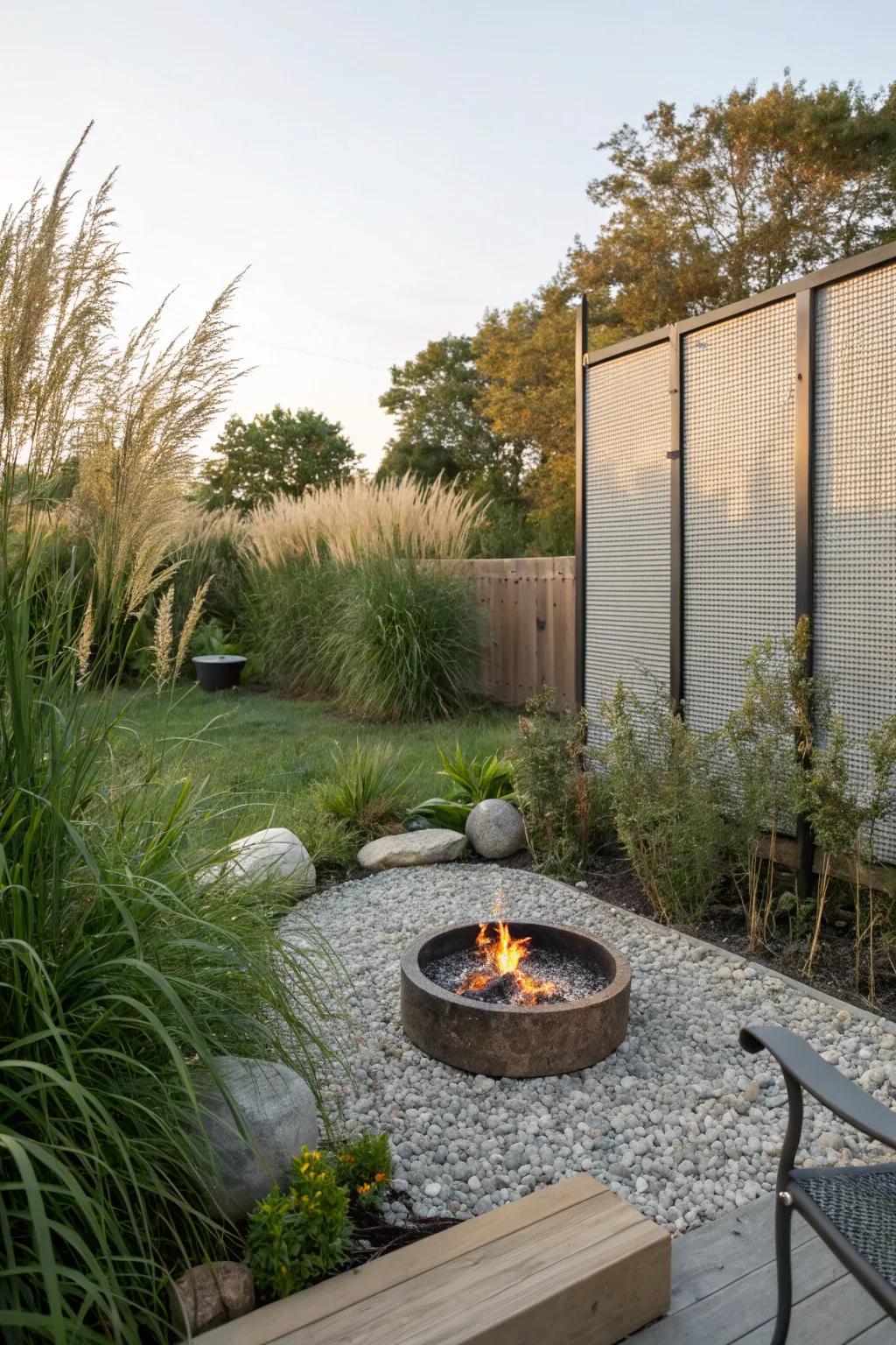 Privacy elements create a cozy, secluded retreat.