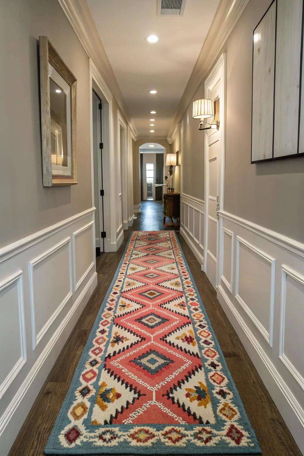 A tailored carpet introduces style and comfort to your hallway.