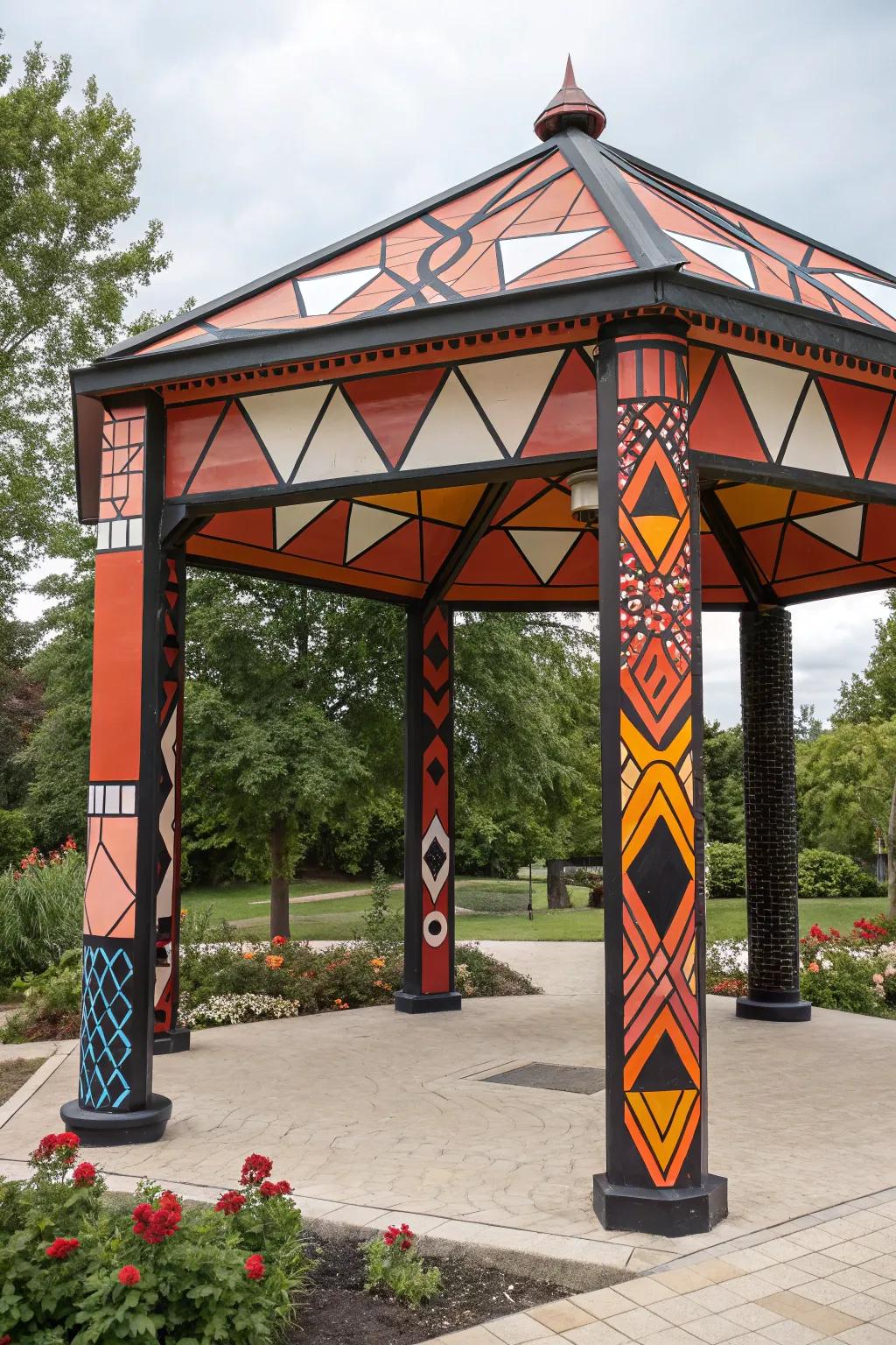 Make a bold statement with an artistic gazebo design.