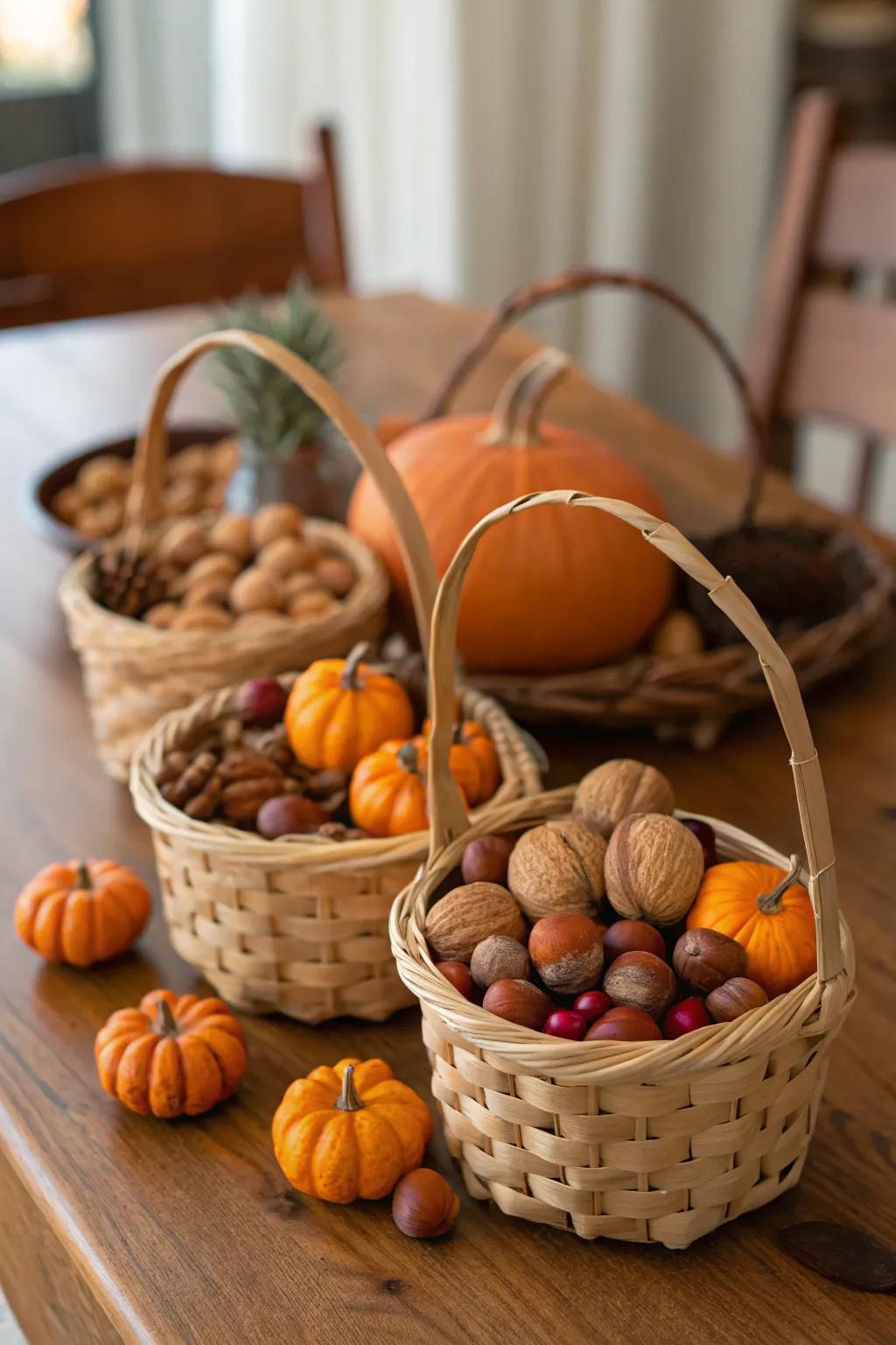 Thoughtful small harvest gift containers as party favors.