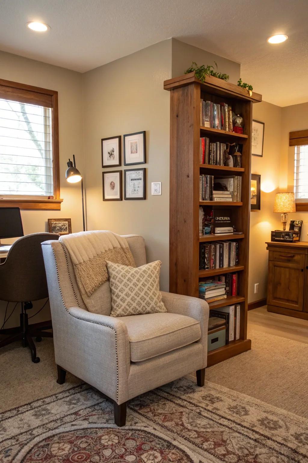 Reading nooks deliver a serene space for relaxation and reflection.