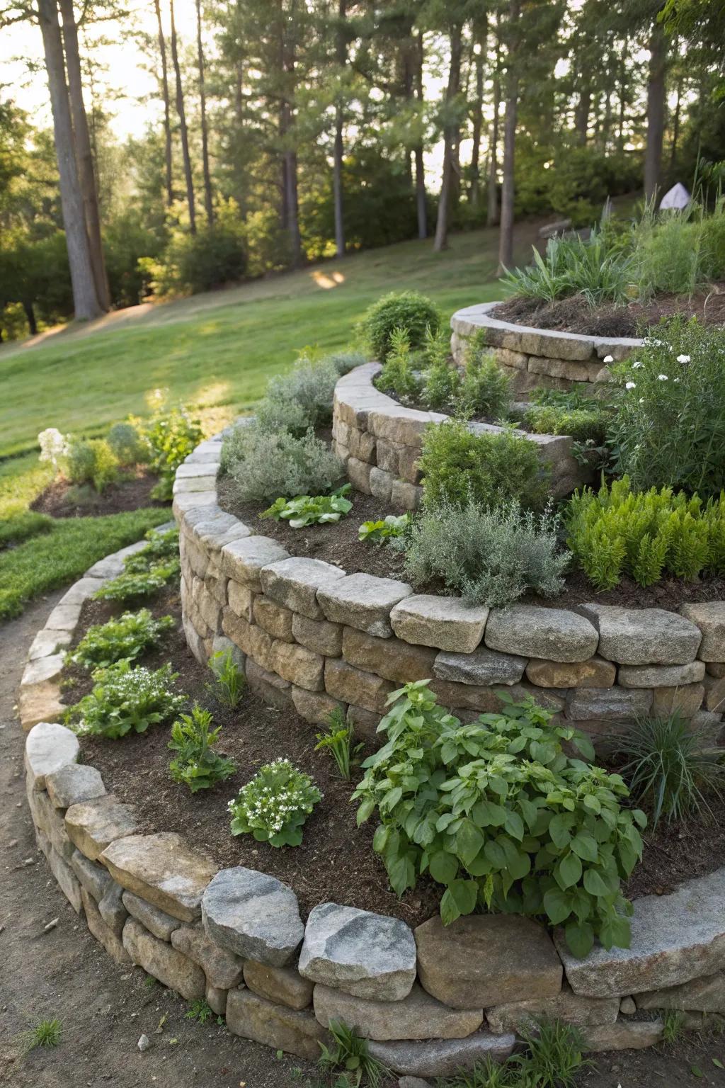 Design a space-efficient spiral herb garden.