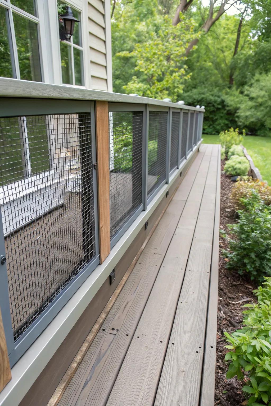 Mesh panels offer necessary airflow and defend against pests.