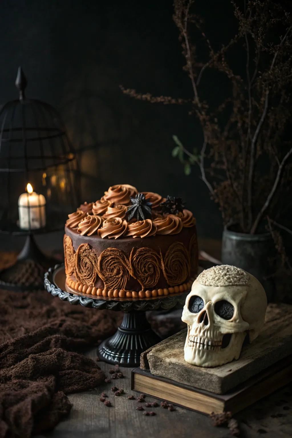 A sinister cranium cake that's both chilling and delicious.