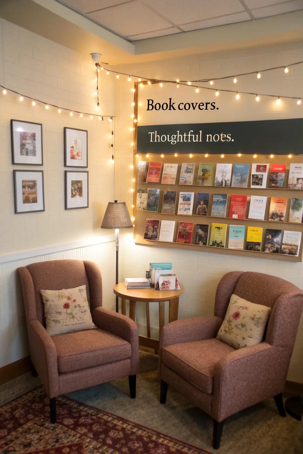 Dive into new adventures through a book suggestions corner.
