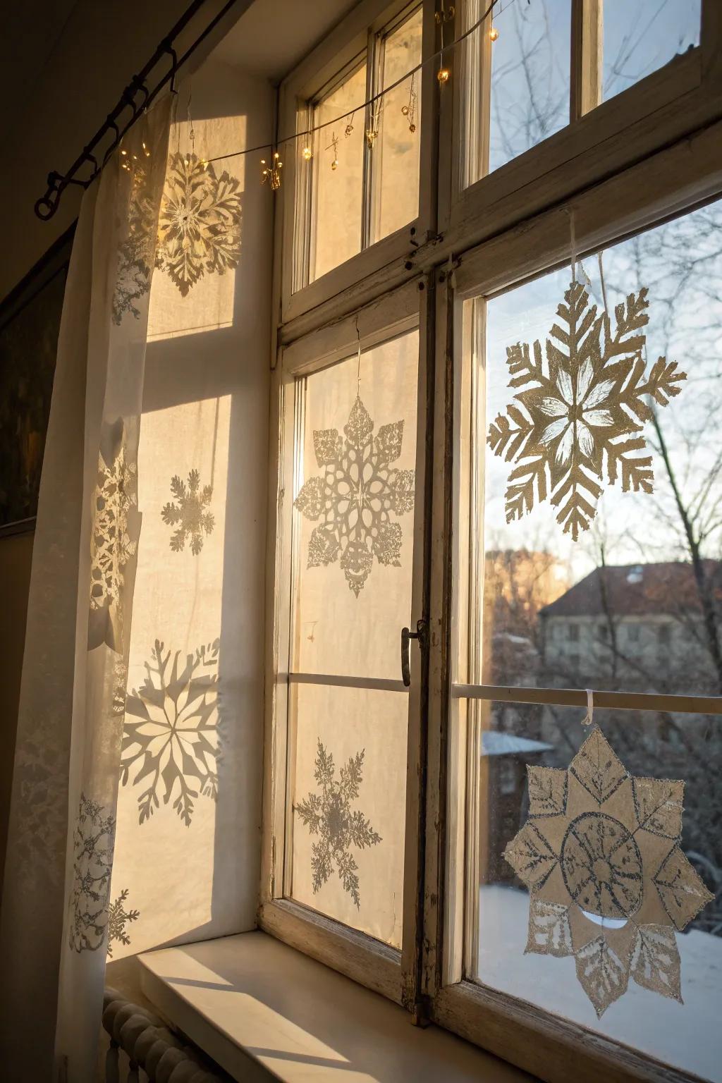 Vellum paper fashions beautifully delicate, translucent snowflakes.
