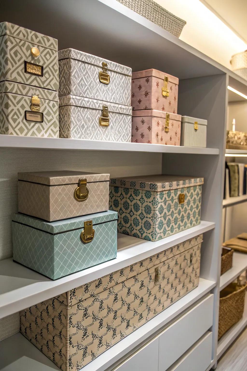 Ornamental boxes blend function with aesthetics.