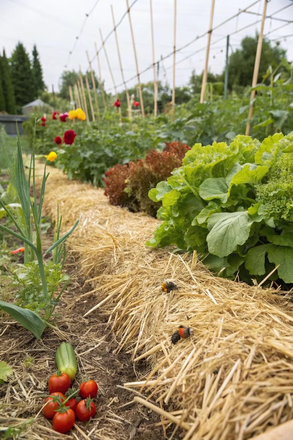 Mulch is your garden's best ally, retaining hydration and limiting weeds.