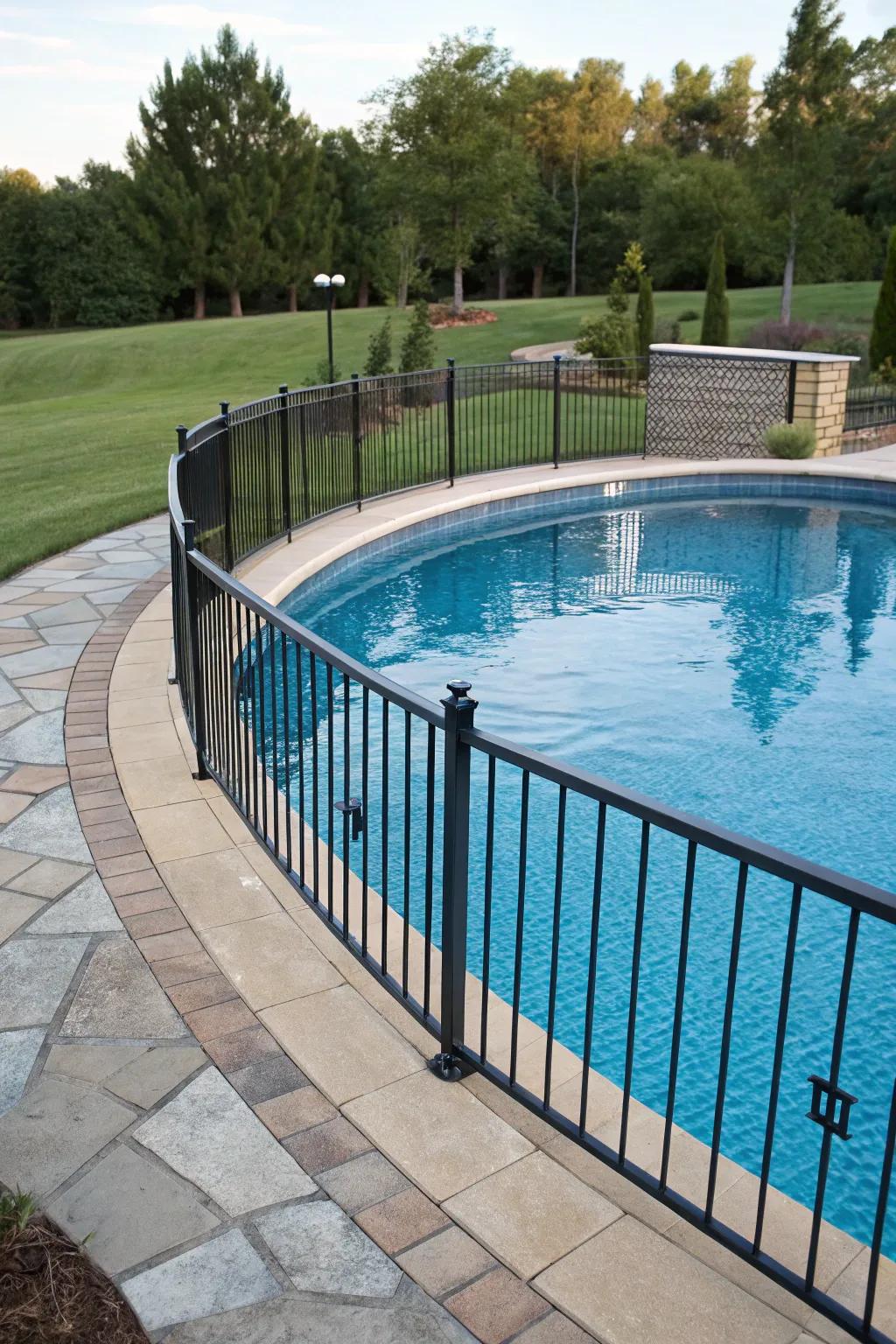 Curvilinear enclosures introduce a gentle and alluring element to pool zones.