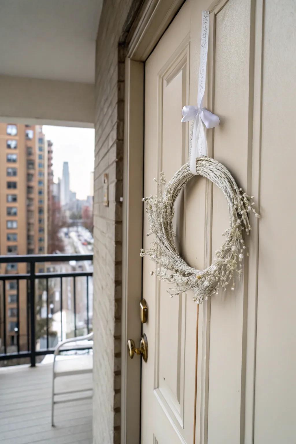 A clean and elegant seasonal aesthetic is achieved with minimalist white garlands.