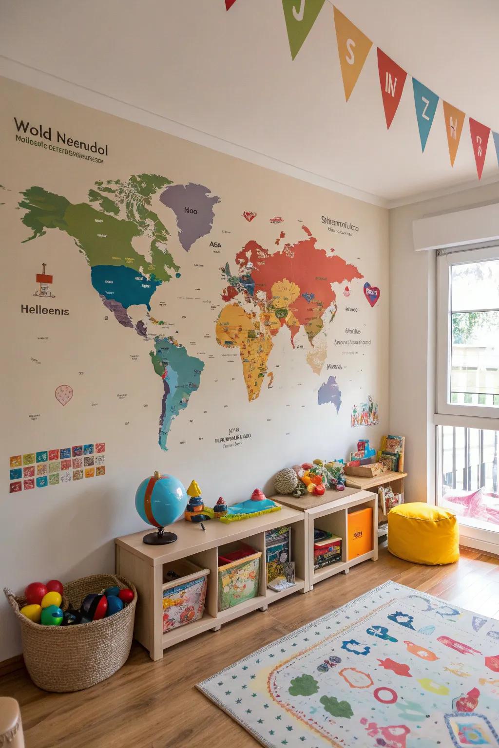 Instructive wall maps make learning about geography visual and enjoyable.