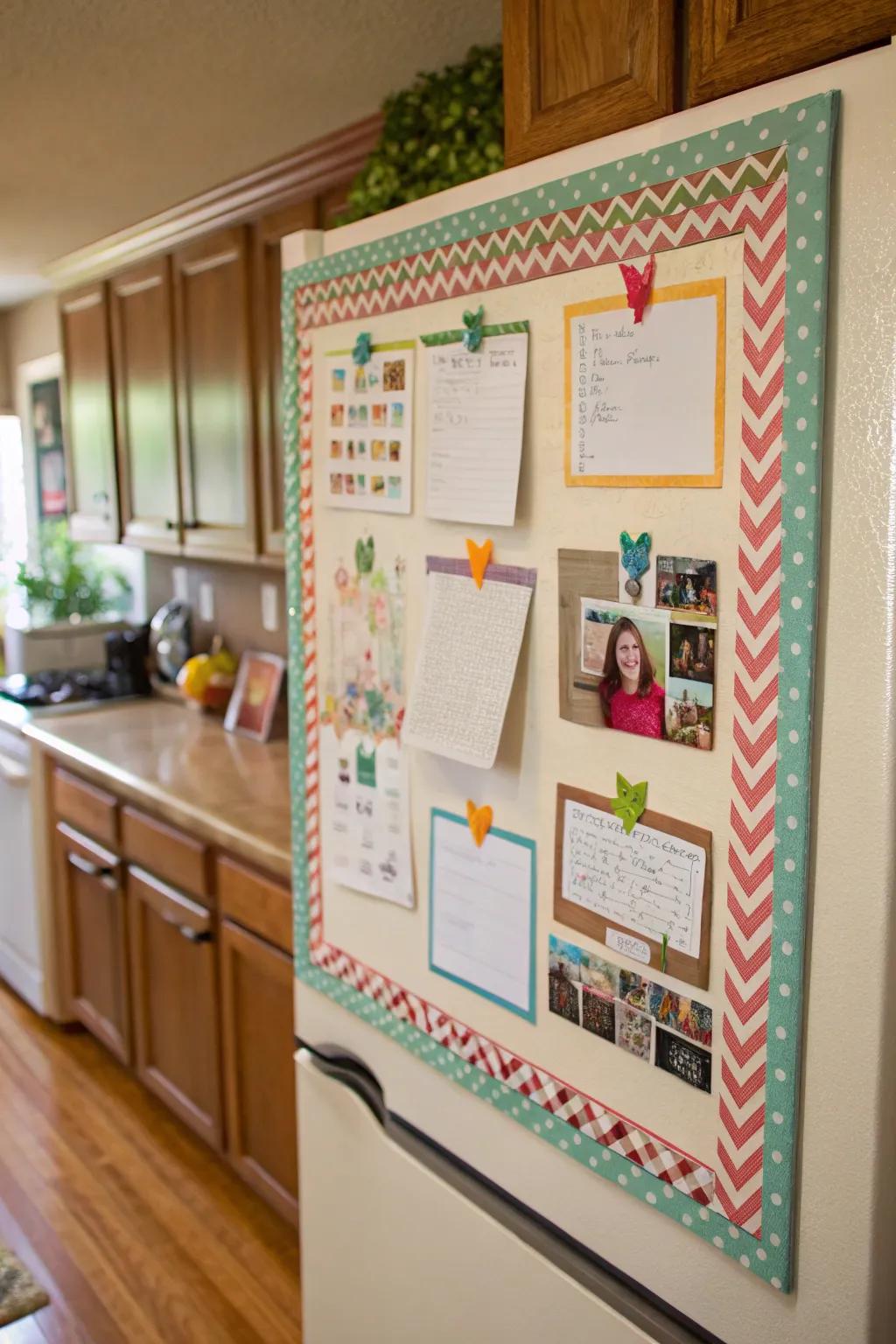 Add flair and structure with patterned tape frames.