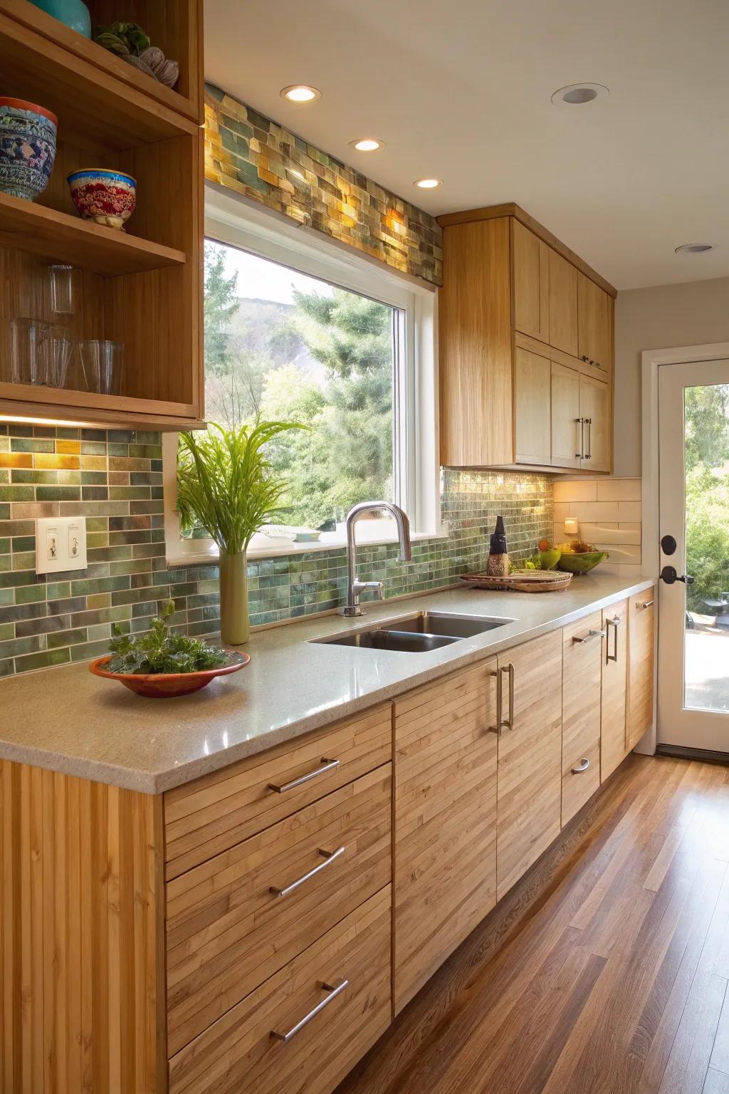 A culinary space designed with sustainable and environmentally responsible materials.