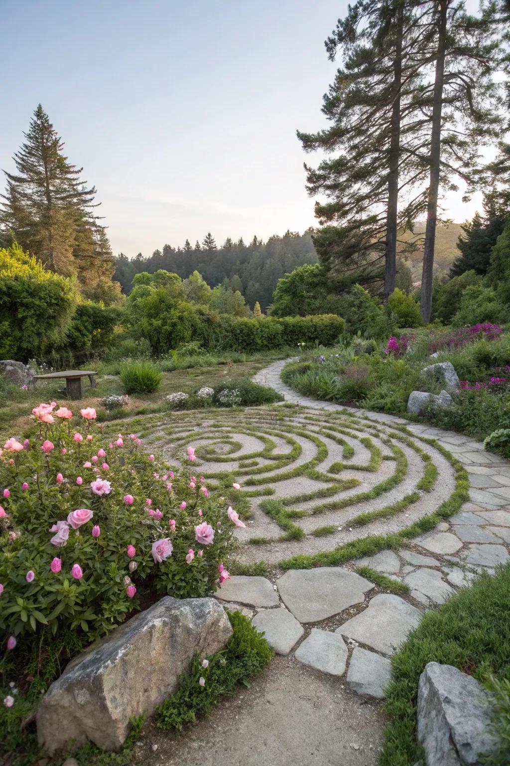 Boulder mazes offer a path for meditation and reflection.