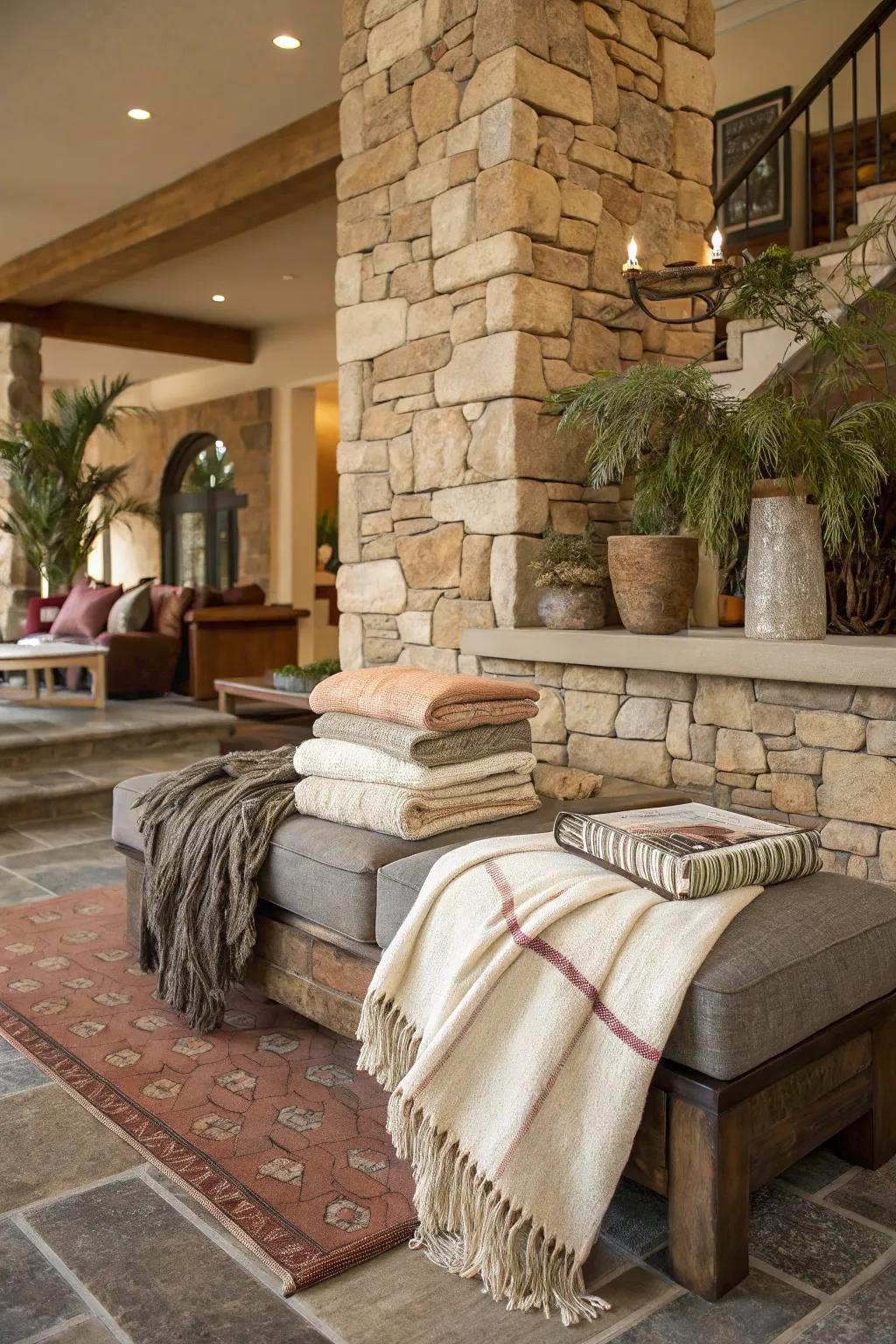A textured entrance hall featuring depth and richness