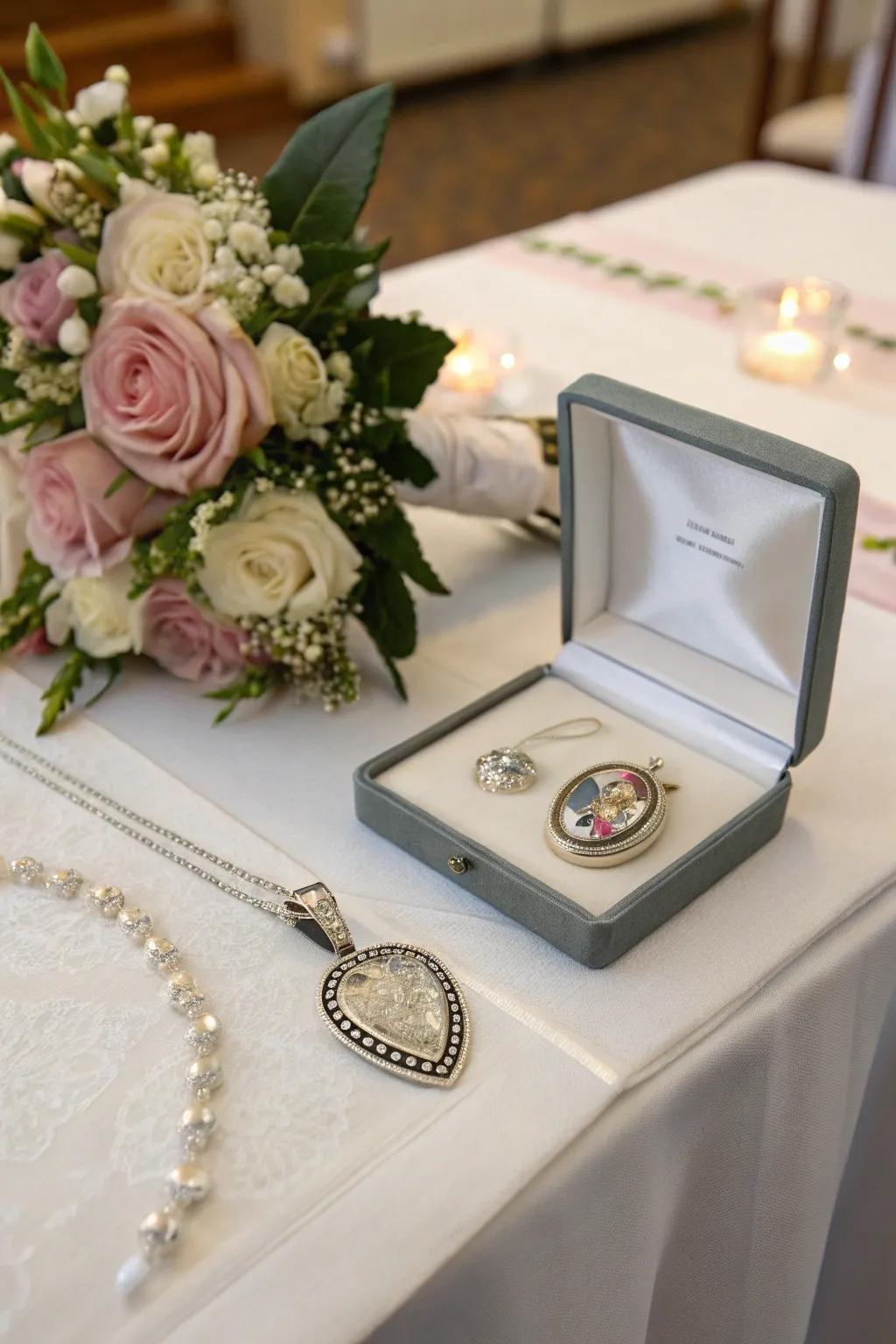 A jewelry piece offers a personal, intimate tribute.