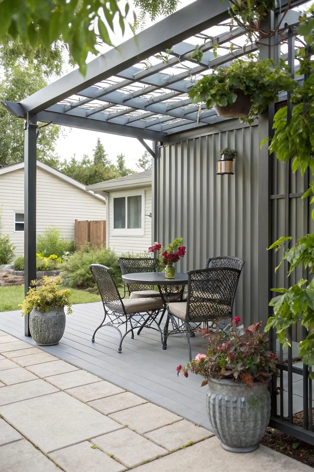 Metallic wall paneling effortlessly combines your indoor and outdoor spaces.