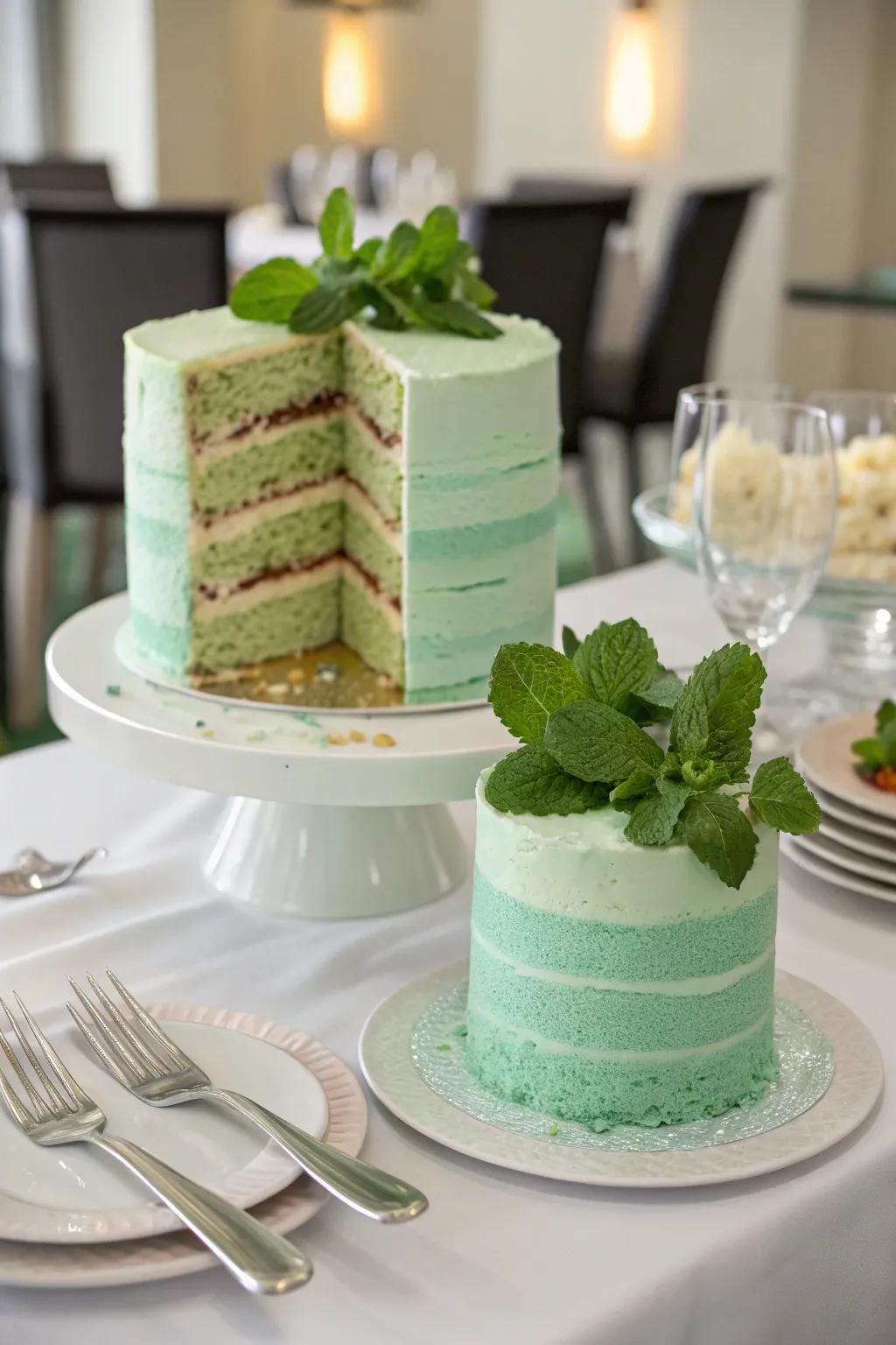 A multi-tiered lime confection stratified with affection.