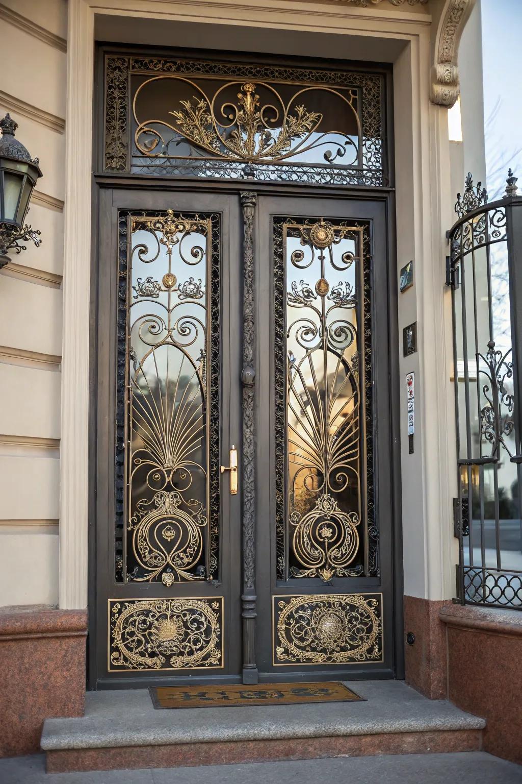 Artistic metalwork contributes elegance and creativity to your entryway.