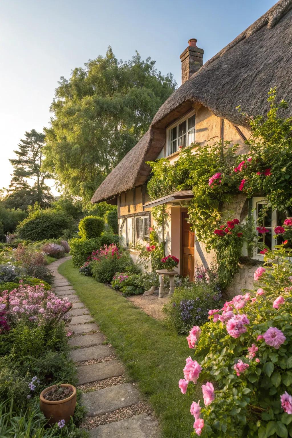 Thatch roofs blend countryside charm with modern functionality.