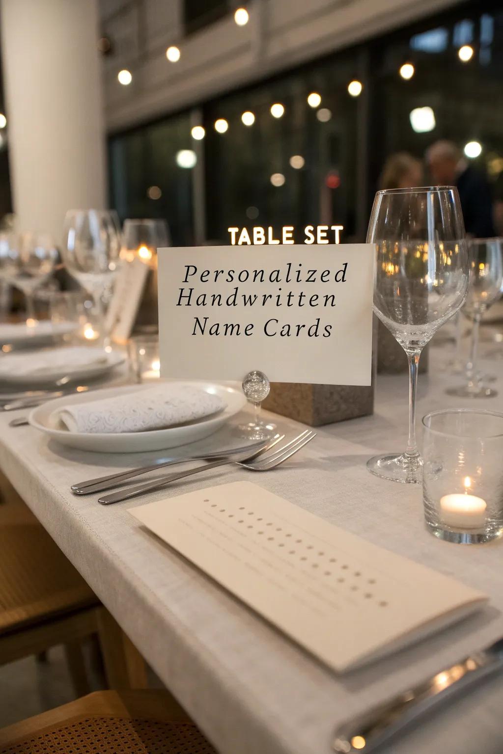 Individualized designation inserts introduce a thoughtful gesture to your setting.