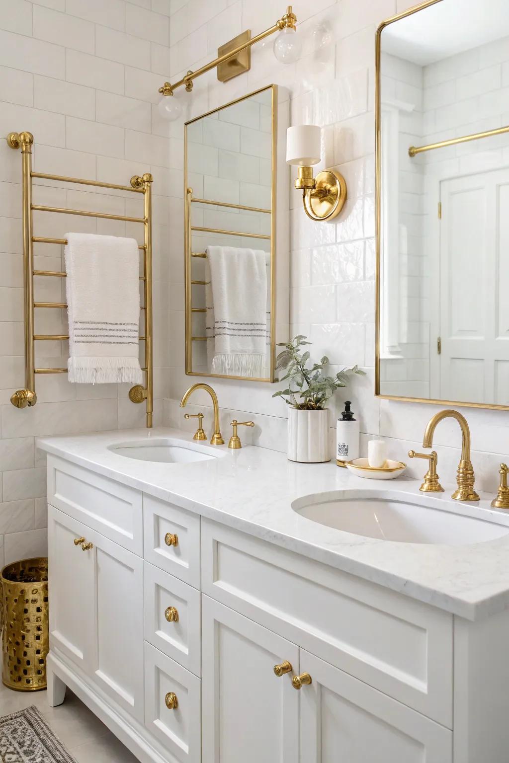 The touch of elegance comes from gold hardware.