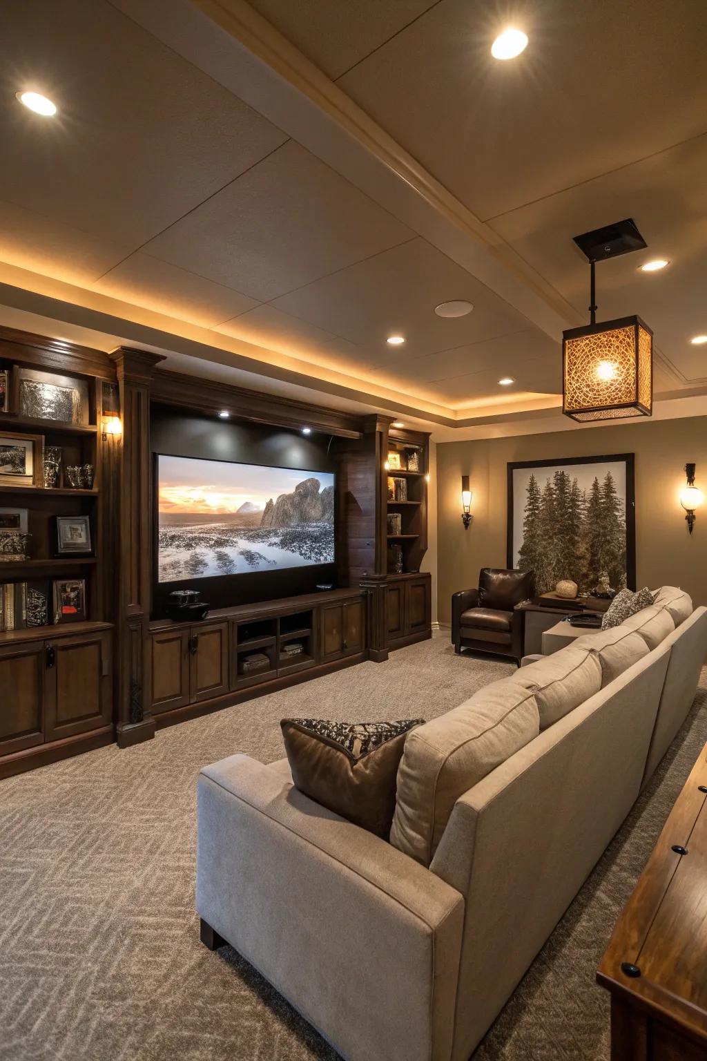 Ambiance lighting sets the right atmosphere for immersive movie nights.