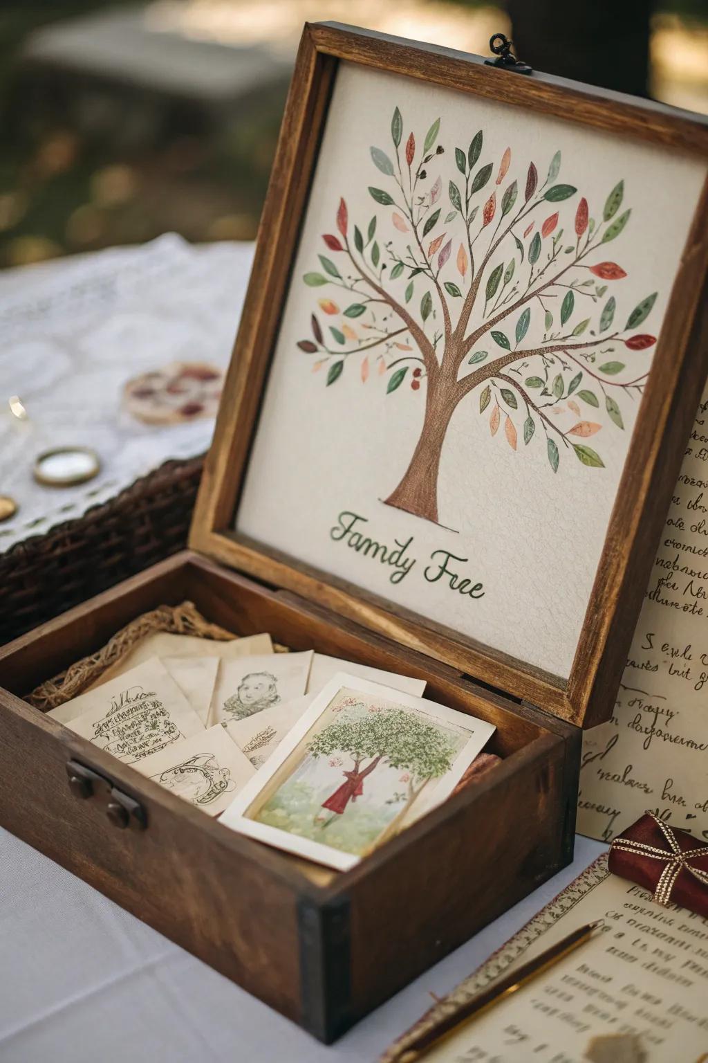 A family tree snapshot, celebrating the roots of a new branch.
