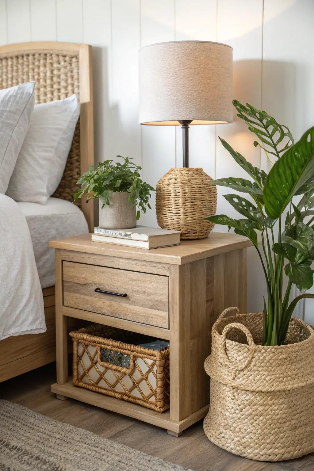 Opt for a sustainable nightstand that complements your eco-conscious lifestyle.