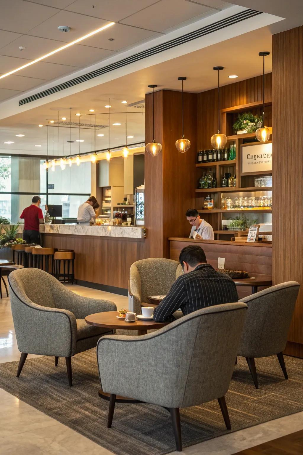 A chill zone invites relaxation and informal conversations.