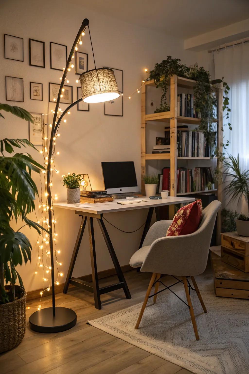 Creative lighting amplifies the mood and atmosphere of the workspace.