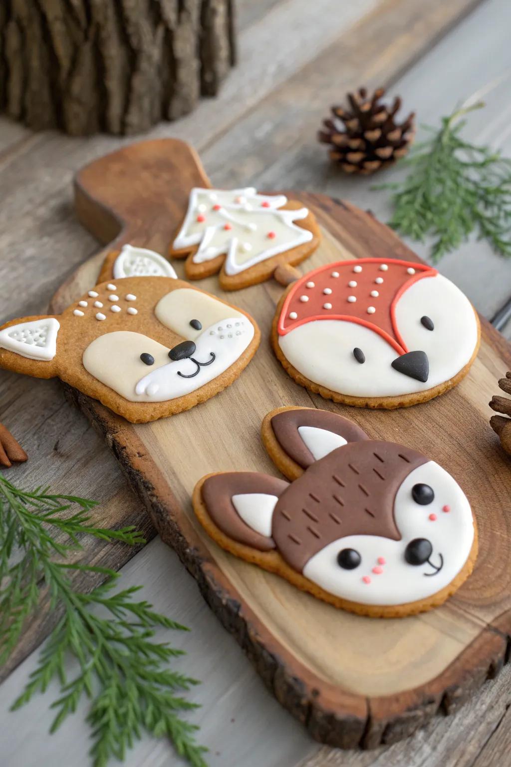 Woodland fable biscuits, bringing the forest to the festivity.