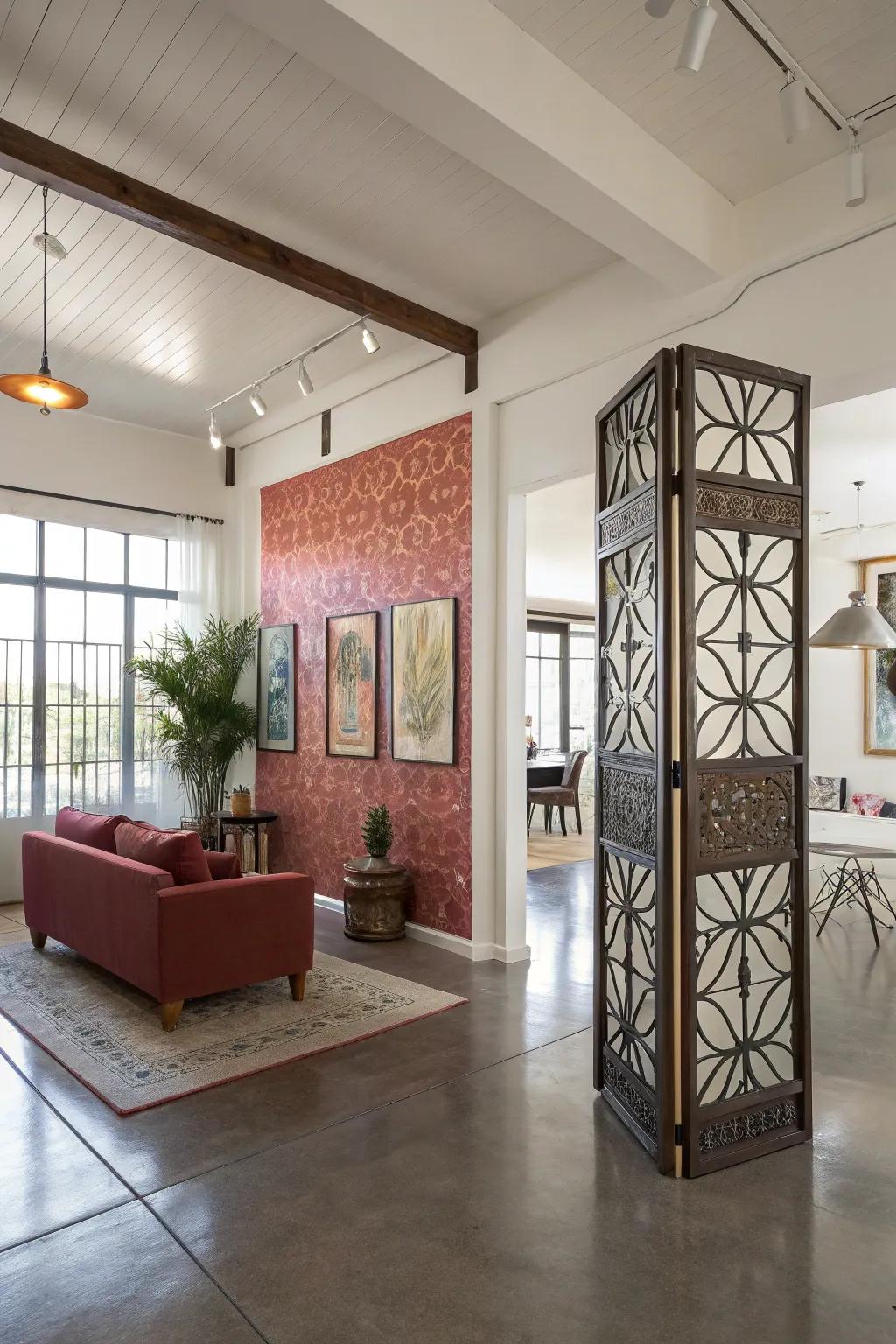 Unexpected design elements introducing personality into an open area.