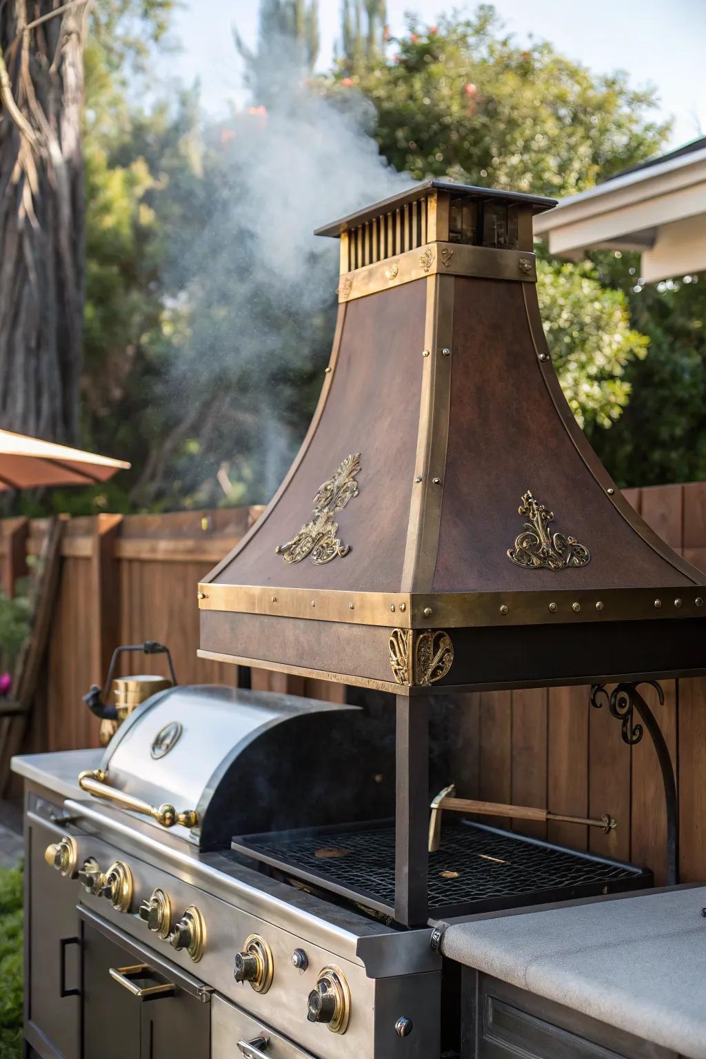 Vintage ventilation adds nostalgic charm to your grill area.