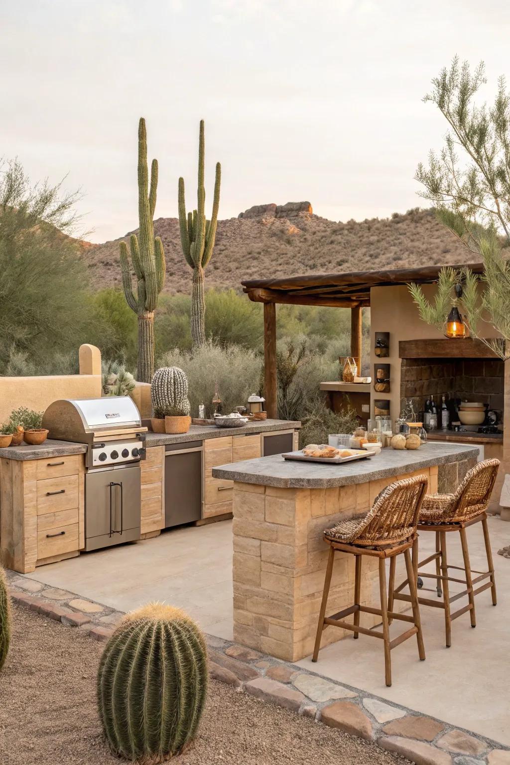 Natural hues help your cooking area complement the natural landscape.