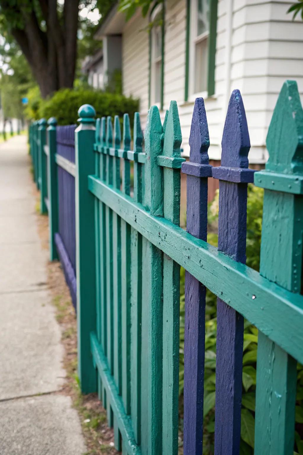 A luxurious fence in striking jewel tones.